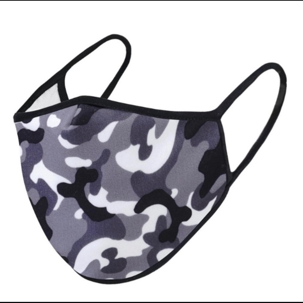 SALE Blk Camo Three Ply Cotton Unisex Face Masks